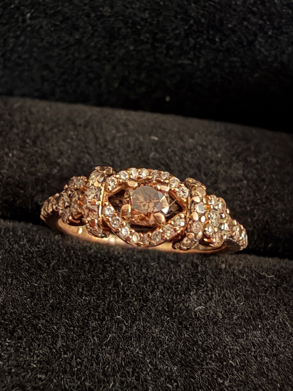 Le Vian 14K Rose Gold Chocolate Natural Diamond G/VS Ring Sz7 - Picture 10 of 15
